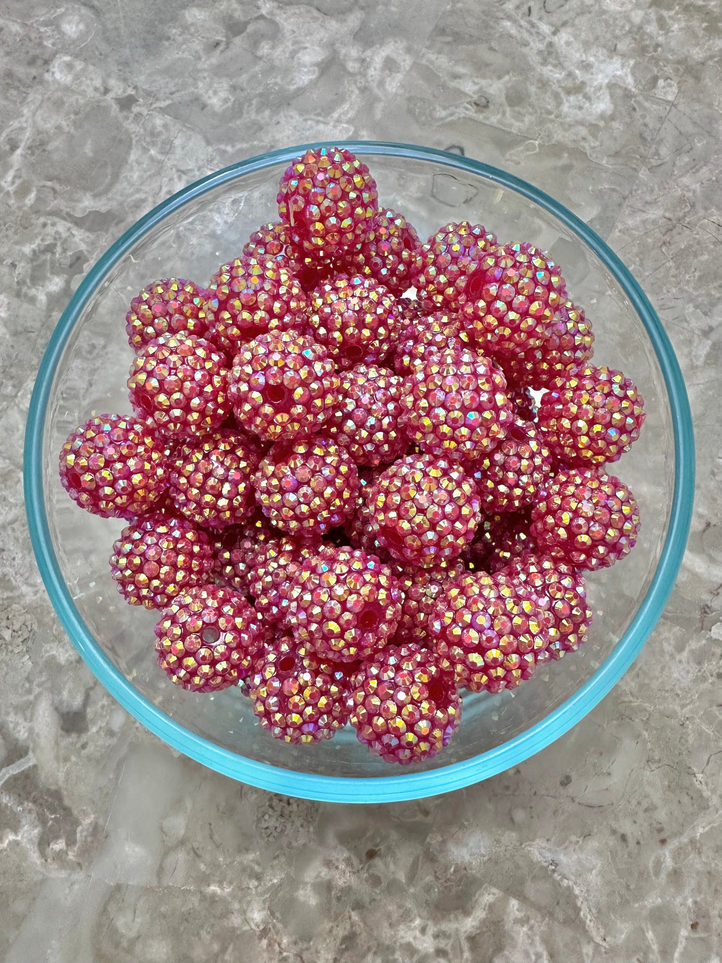 Maroon Rhinestone 20mm Acrylic