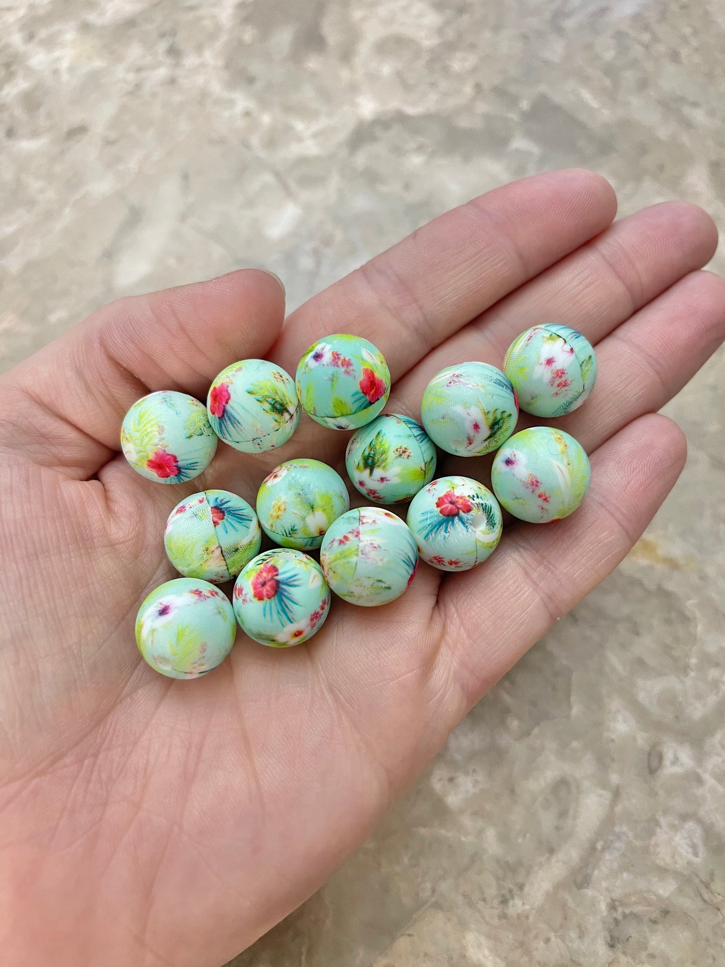 P217 Havana Floral Print Bead