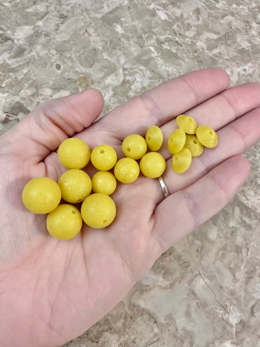 Mustard Glitter Beads