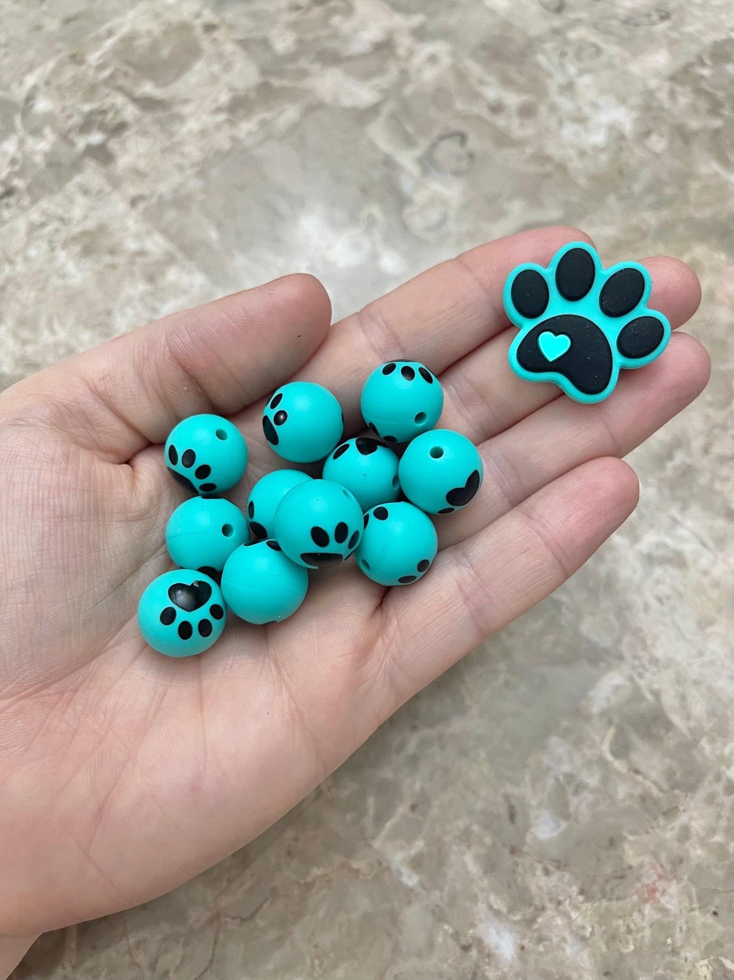 P222 Turquoise Paw 15mm Print